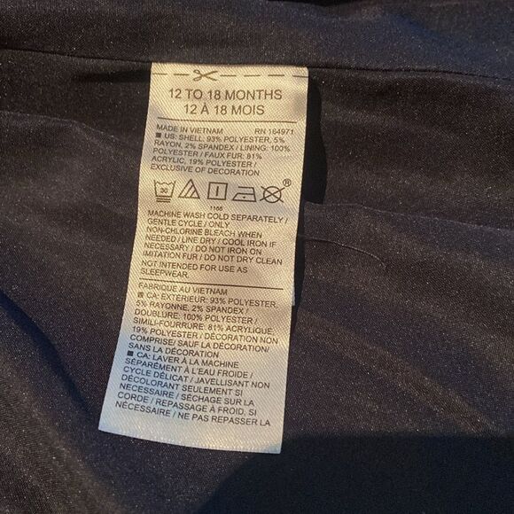 Girl Dark Marine Faux Fur Collar Coat by Janie and Jack 12-18 month - Picture 7 of 10